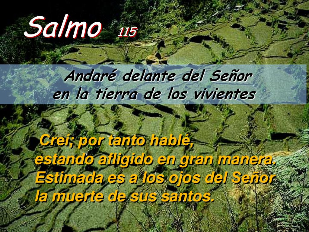 Andaré delante del Señor en la tierra de los vivientes