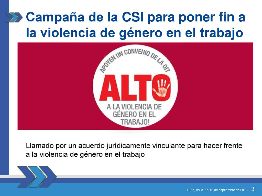 Campaña de la CSI para poner fin a la violencia de género en el trabajo