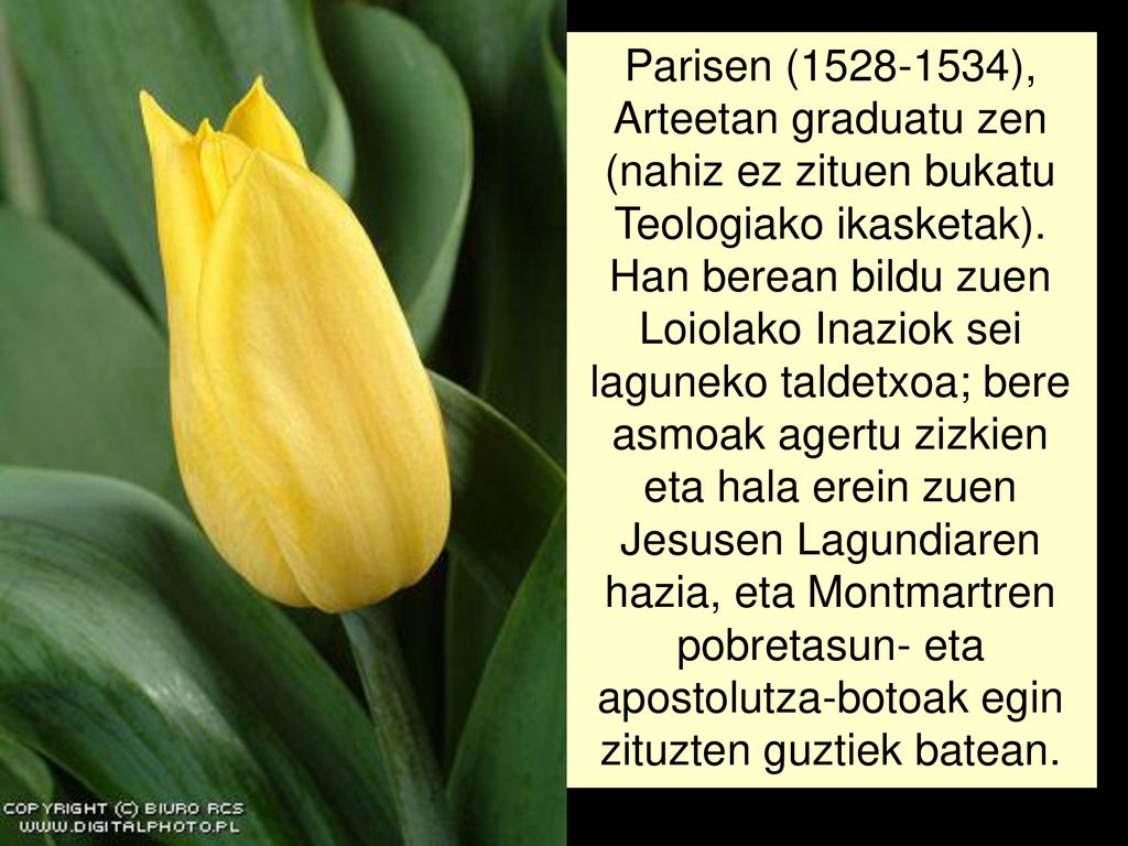 Parisen ( ), Arteetan graduatu zen (nahiz ez zituen bukatu Teologiako ikasketak).