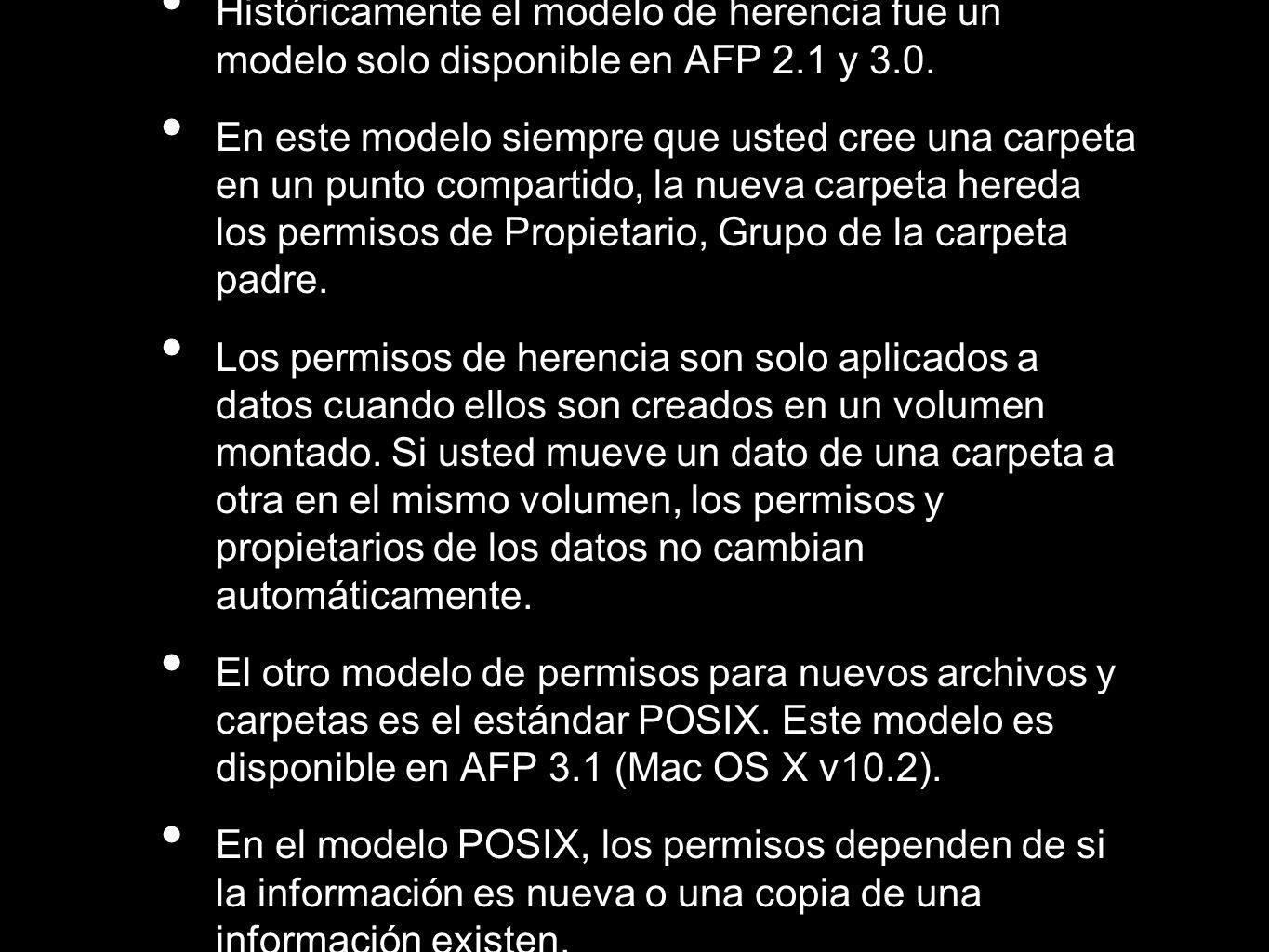 Históricamente el modelo de herencia fue un modelo solo disponible en AFP 2.1 y 3.0.