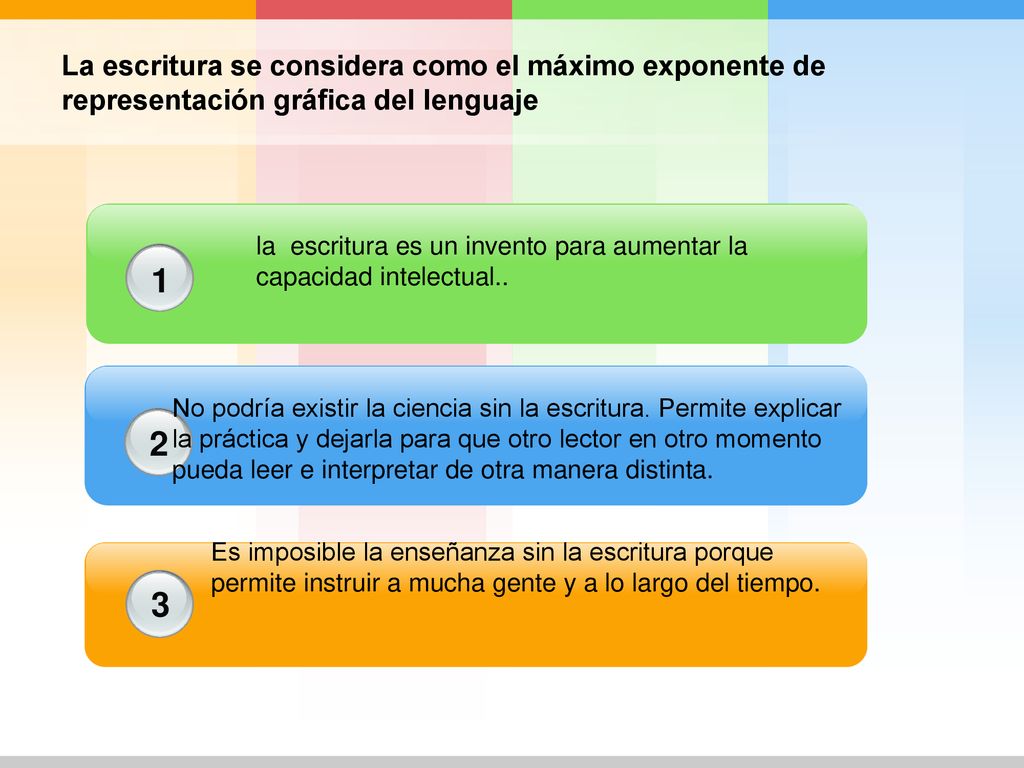 La escritura se considera como el máximo exponente de representación gráfica del lenguaje