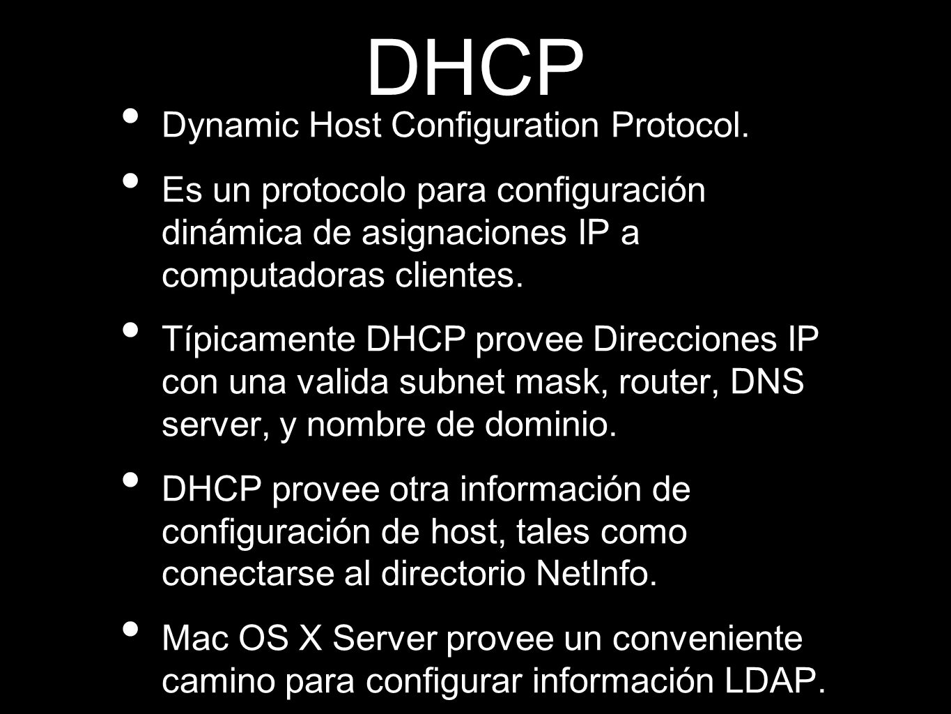 DHCP Dynamic Host Configuration Protocol.