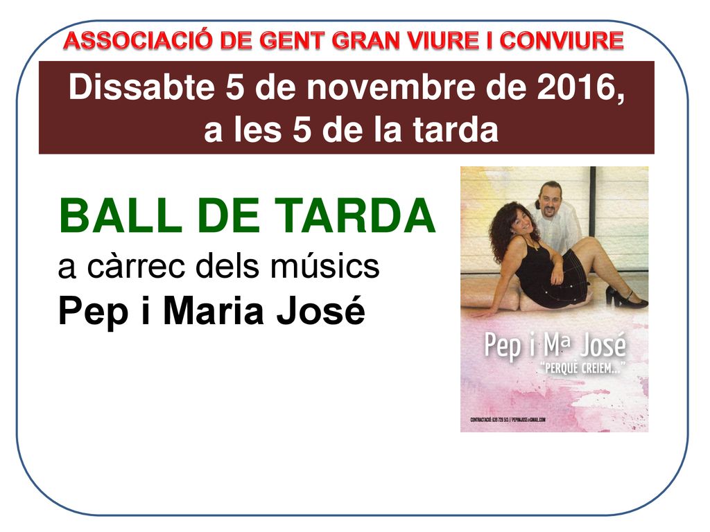 Dissabte 5 de novembre de 2016, a les 5 de la tarda