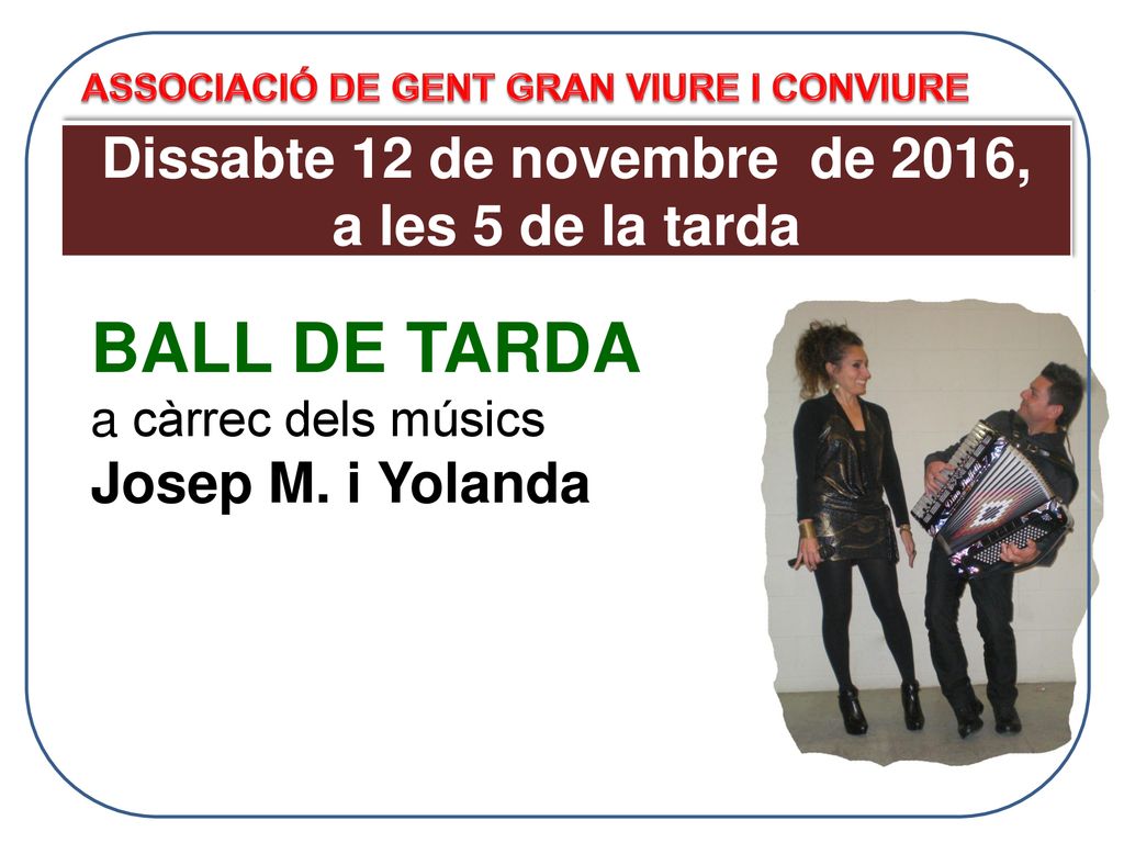 Dissabte 12 de novembre de 2016, a les 5 de la tarda