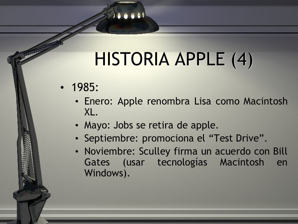 HISTORIA APPLE (4) 1985: Enero: Apple renombra Lisa como Macintosh XL.