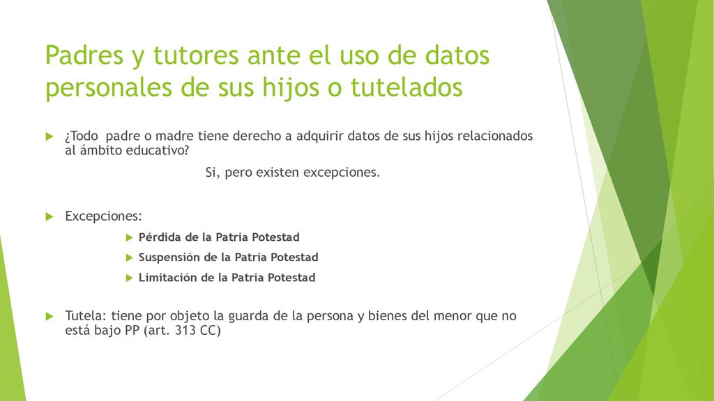 Padres y tutores ante el uso de datos personales de sus hijos o tutelados