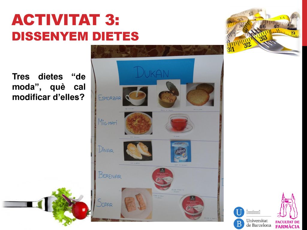 ACTIVITAT 3: dissenyem dietes
