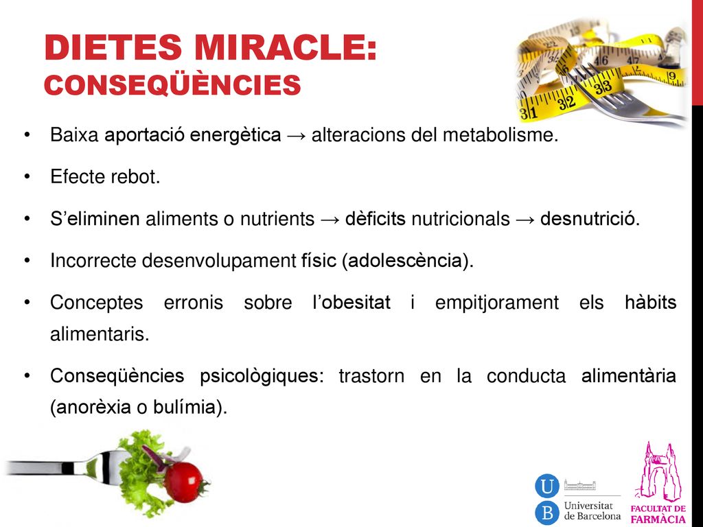 Dietes miracle: conseqüències