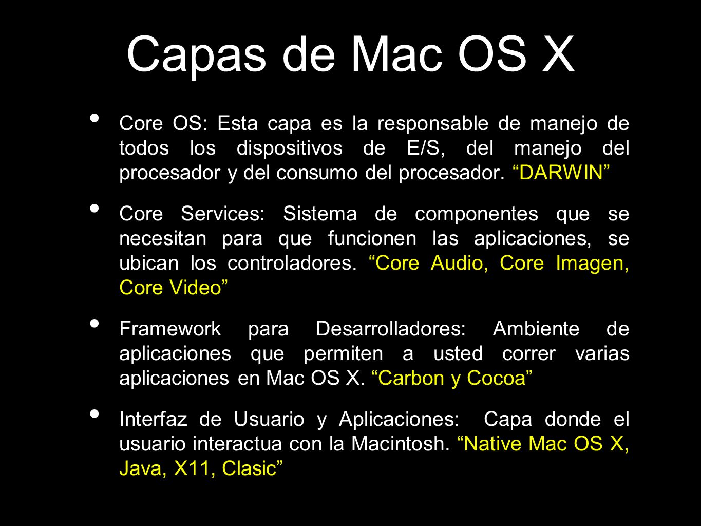 Capas de Mac OS X