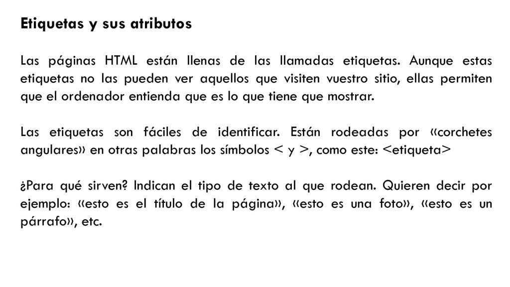 Etiquetas y sus atributos
