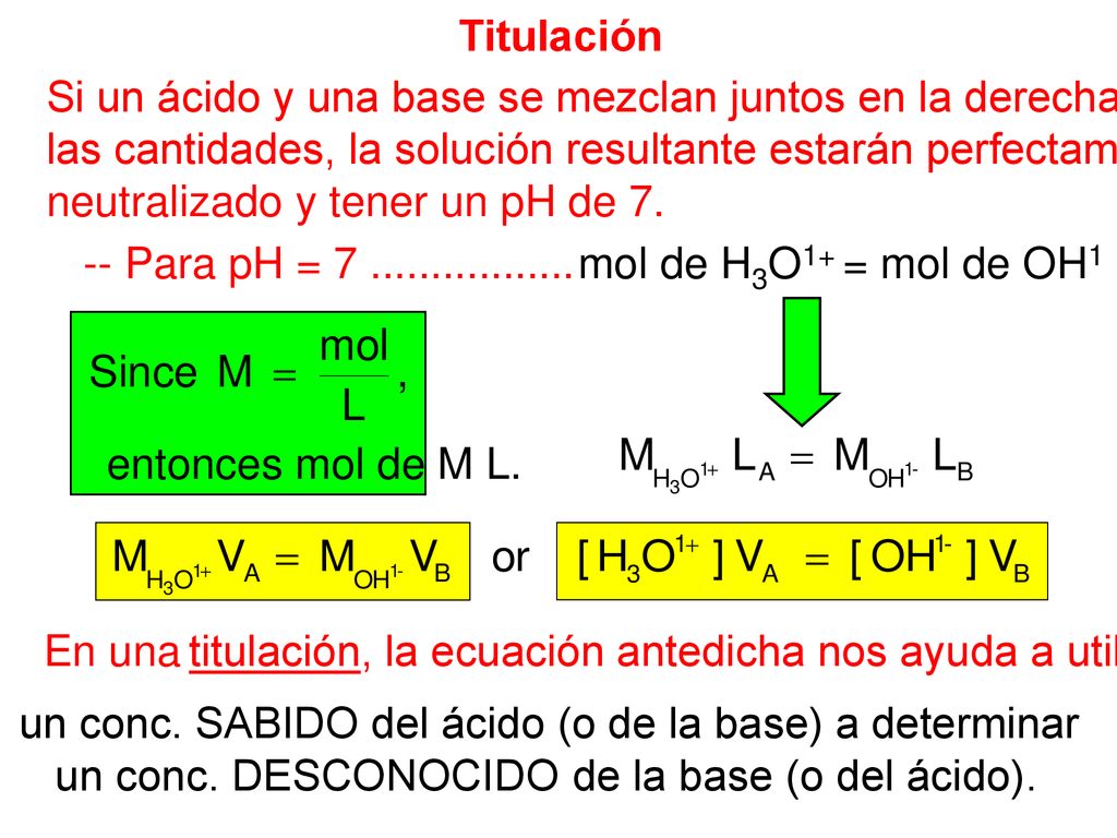 Si un ácido y una base se mezclan juntos en la derecha