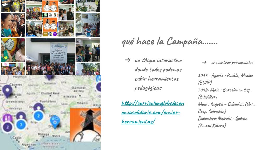 qué hace la Campaña……. un Mapa interactivo donde todxs podemos subir herramientas pedagógicas.