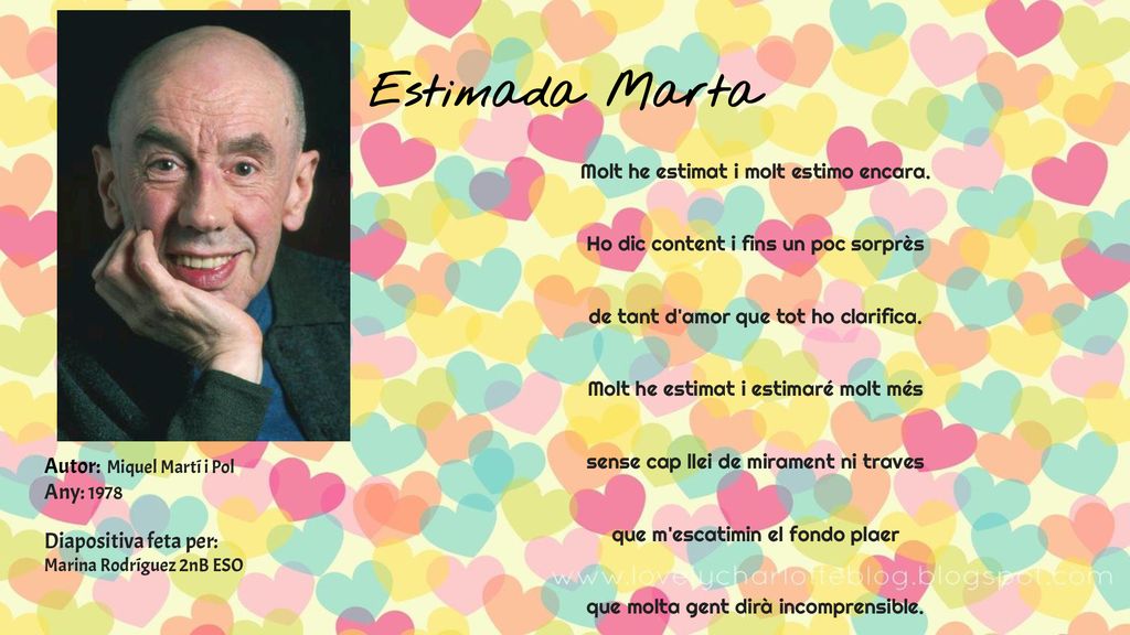 Estimada Marta Autor: Miquel Martí i Pol Any: 1978