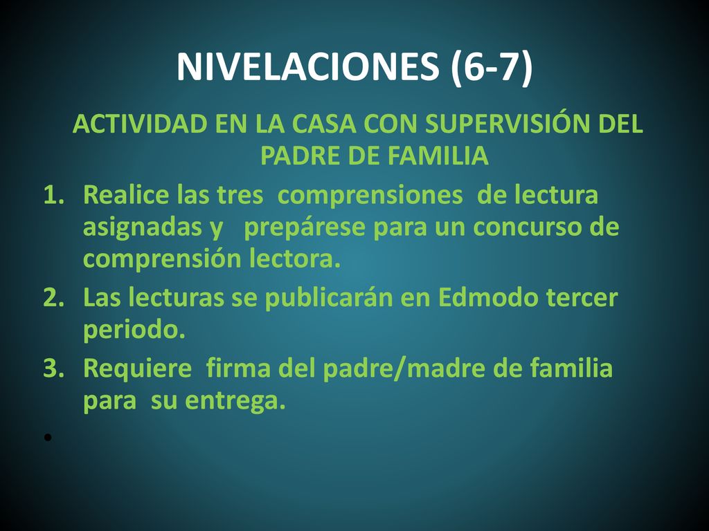 ACTIVIDAD EN LA CASA CON SUPERVISIÓN DEL PADRE DE FAMILIA