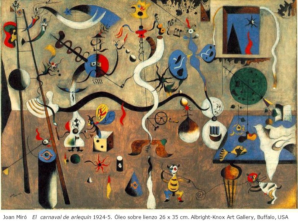 Joan Miró El carnaval de arlequín Óleo sobre lienzo 26 x 35 cm