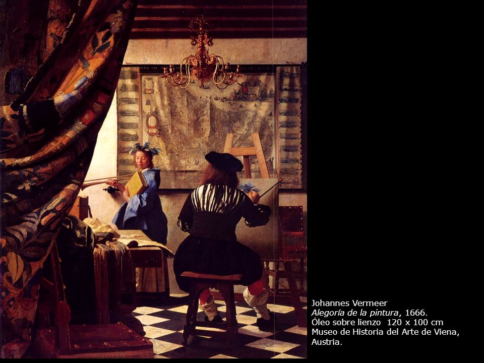 Johannes Vermeer Alegoría de la pintura, Óleo sobre lienzo 120 x 100 cm.