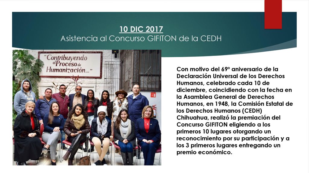 10 DIC 2017 Asistencia al Concurso GIFITON de la CEDH