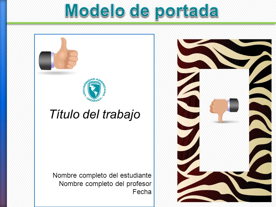 Modelo de portada Título del trabajo Nombre completo del estudiante