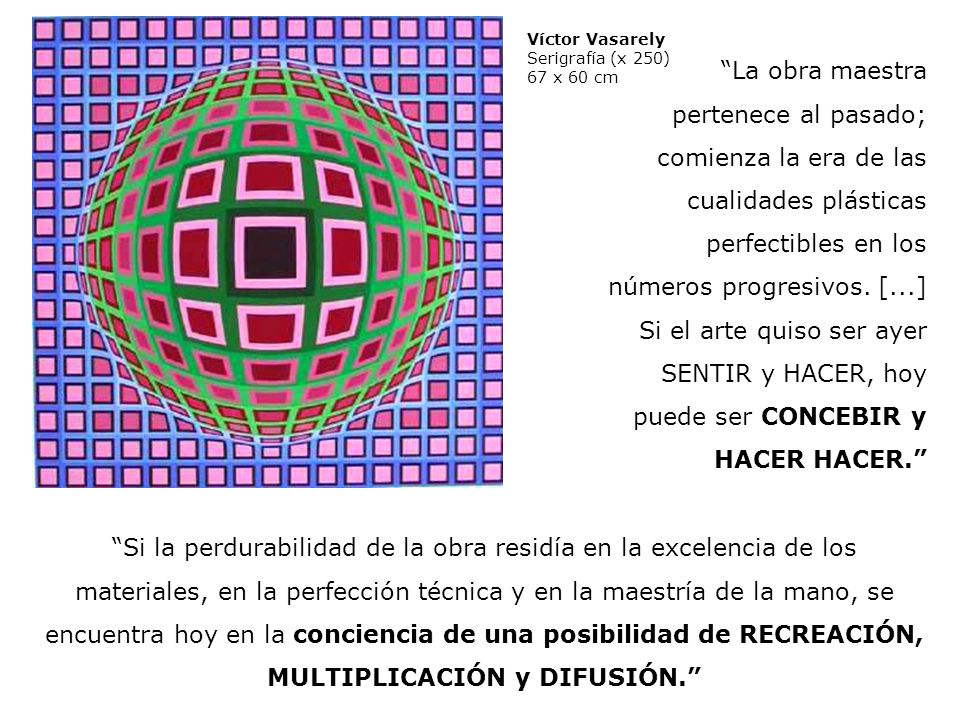 Víctor Vasarely Serigrafía (x 250) 67 x 60 cm.