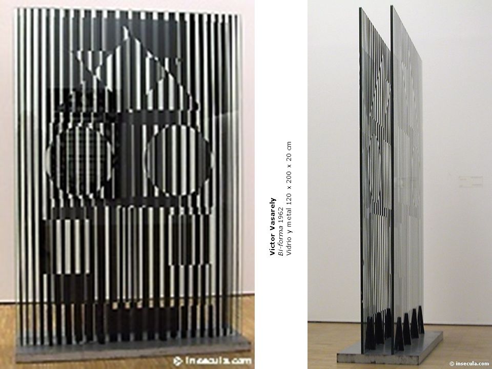 Vidrio y metal 120 x 200 x 20 cm Víctor Vasarely Bi-forma 1962