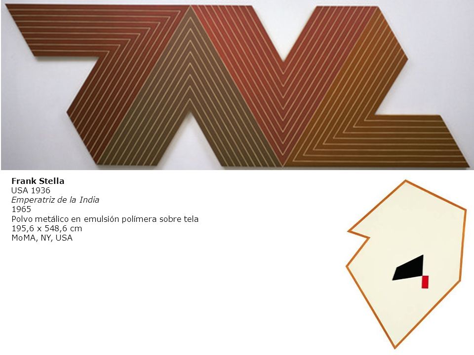 Frank Stella USA Emperatriz de la India Polvo metálico en emulsión polímera sobre tela.