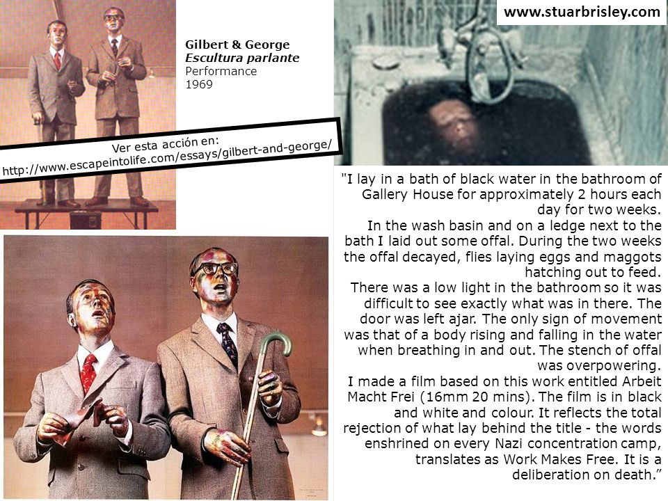 Gilbert & George. Escultura parlante. Performance Ver esta acción en: