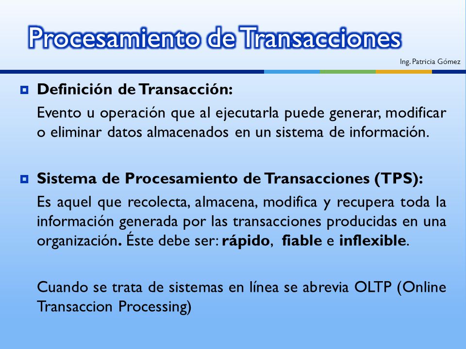 Procesamiento de Transacciones