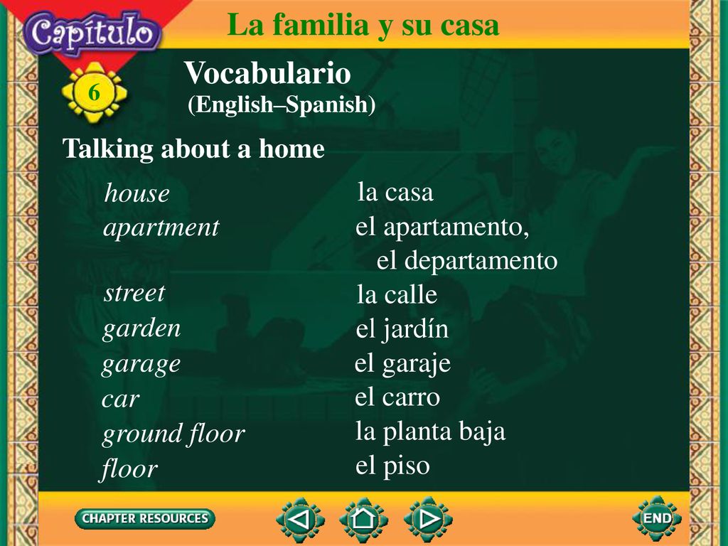 La familia y su casa Vocabulario Talking about a home house la casa