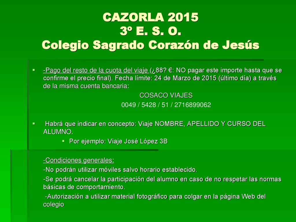 CAZORLA º E. S. O. Colegio Sagrado Corazón de Jesús