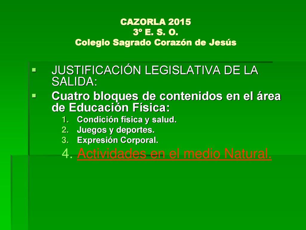 CAZORLA º E. S. O. Colegio Sagrado Corazón de Jesús