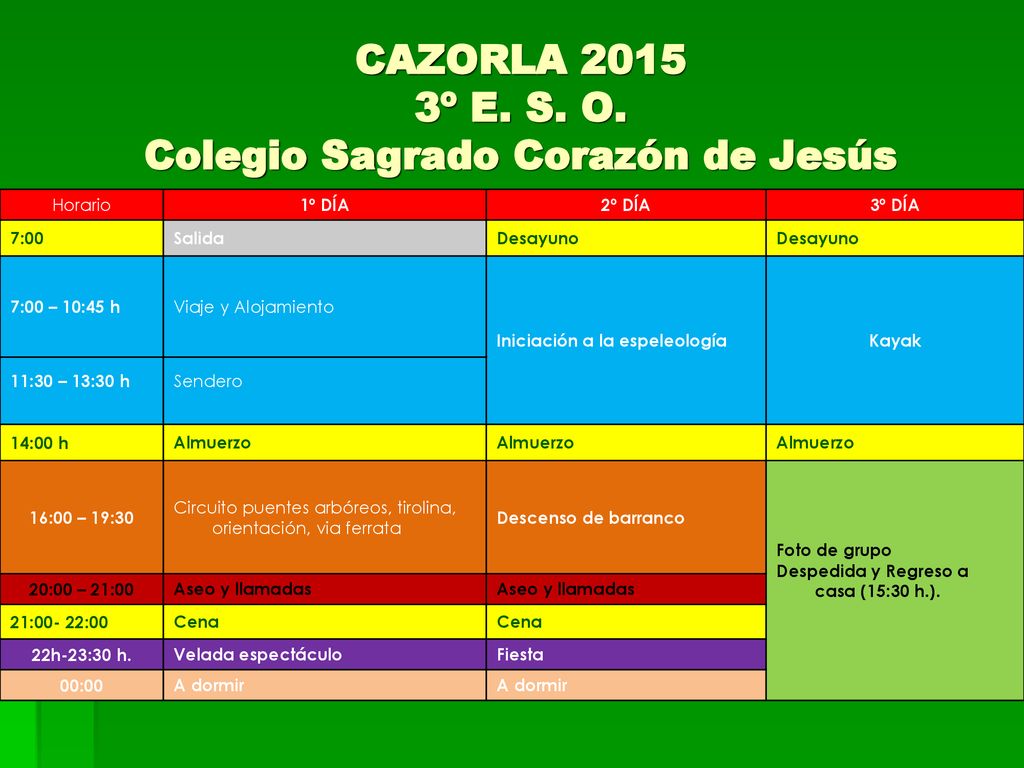 CAZORLA º E. S. O. Colegio Sagrado Corazón de Jesús