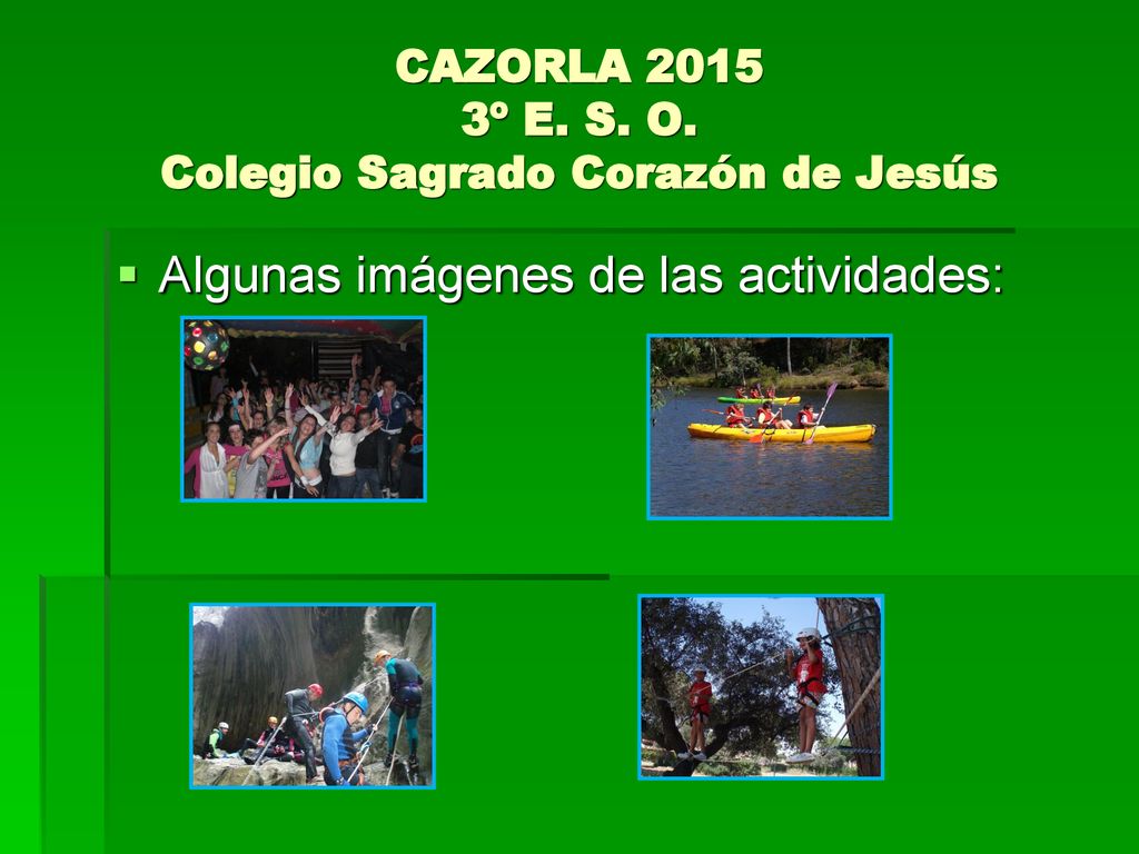 CAZORLA º E. S. O. Colegio Sagrado Corazón de Jesús