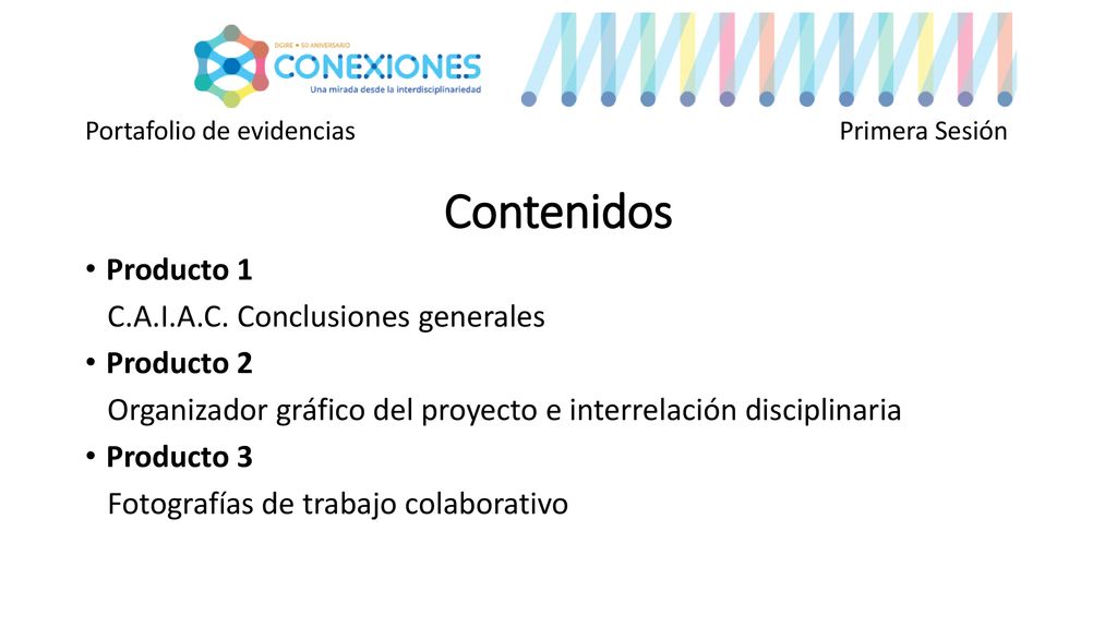 Contenidos Producto 1 C.A.I.A.C. Conclusiones generales Producto 2