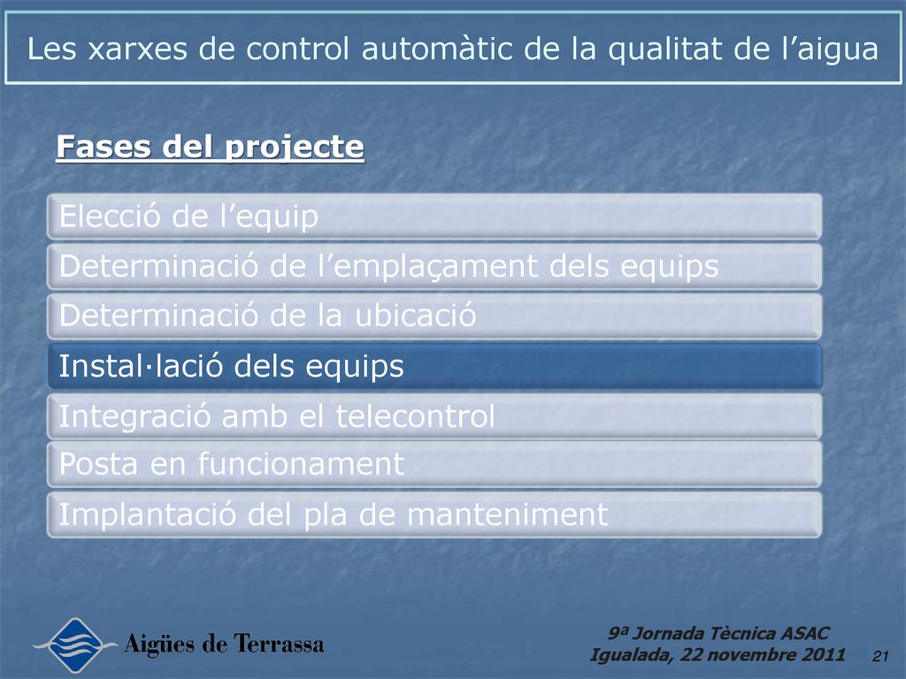 Les xarxes de control automàtic de la qualitat de l’aigua