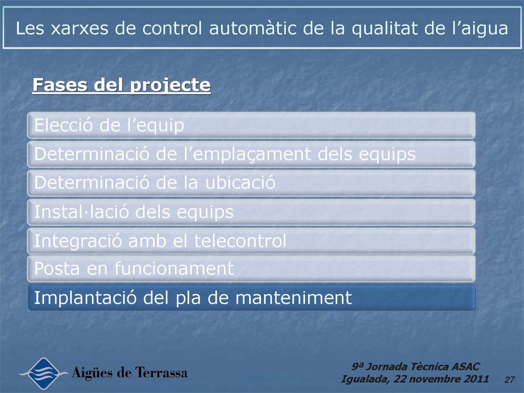 Les xarxes de control automàtic de la qualitat de l’aigua