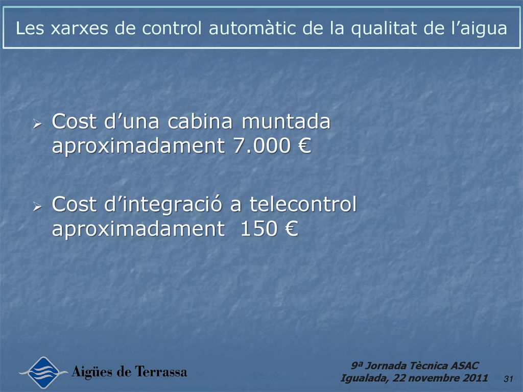 Les xarxes de control automàtic de la qualitat de l’aigua