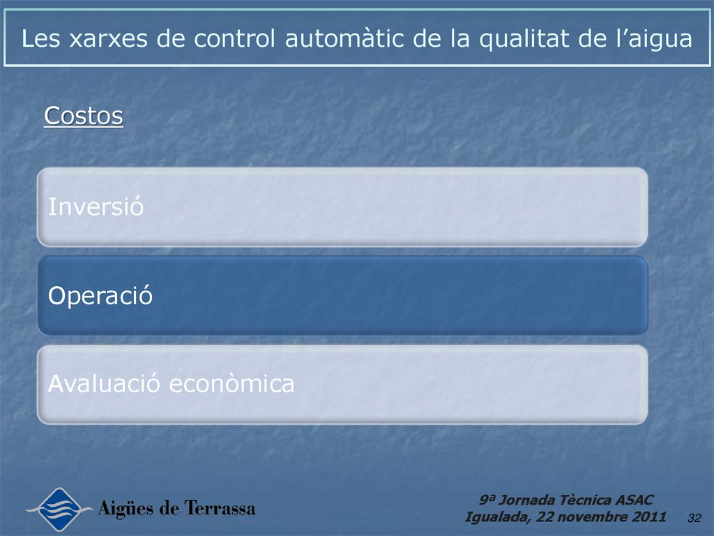 Les xarxes de control automàtic de la qualitat de l’aigua