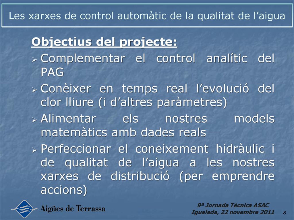 Les xarxes de control automàtic de la qualitat de l’aigua