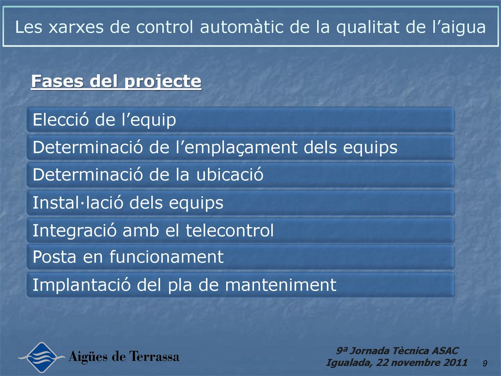 Les xarxes de control automàtic de la qualitat de l’aigua