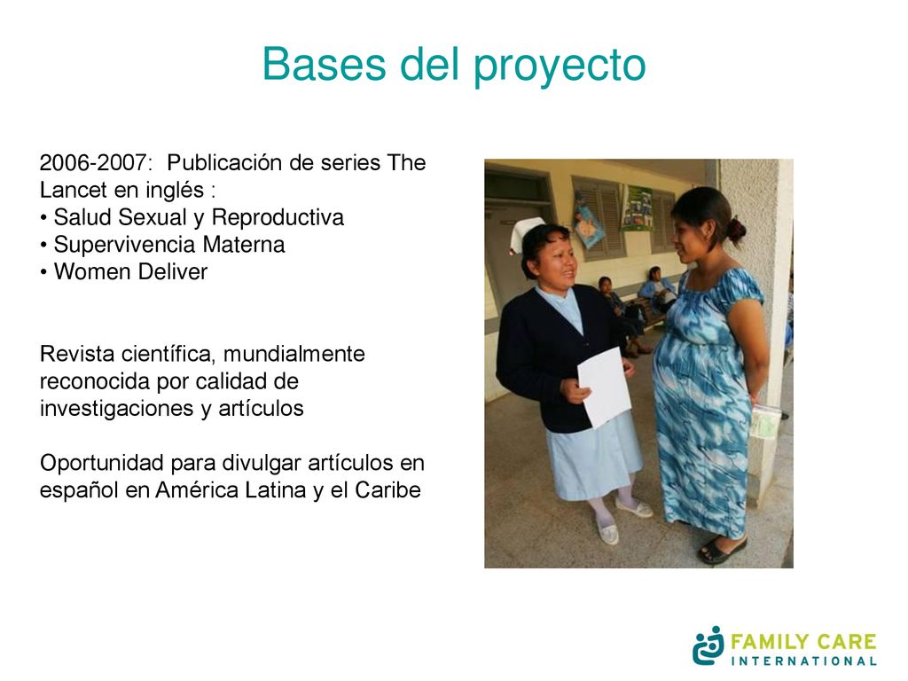 Bases del proyecto : Publicación de series The Lancet en inglés : Salud Sexual y Reproductiva.