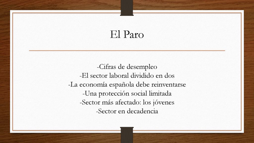 El Paro -Cifras de desempleo -El sector laboral dividido en dos