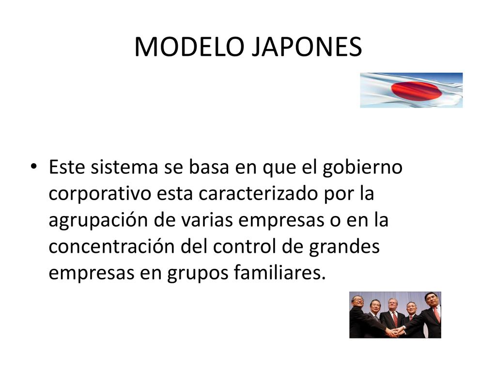 GOBIERNO CORPORATIVO Existen tres grandes modelos de Gobierno Corporativo  que adoptan los países. MODELO JAPONÉS MODELO ANGLO SAJÓN MODELO ALEMÁN. -  ppt descargar