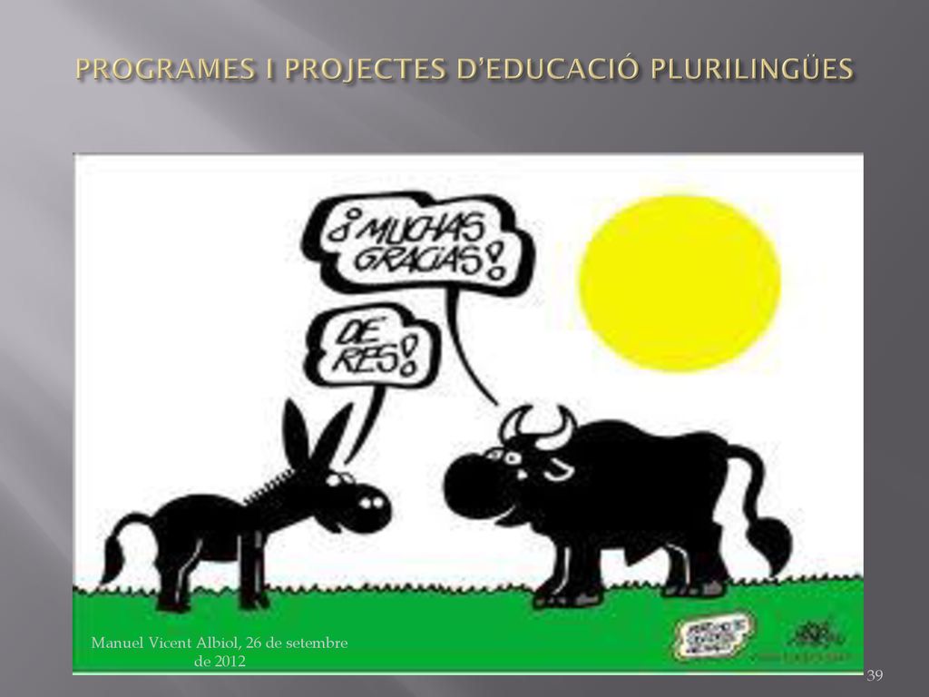 PROGRAMES I PROJECTES D’EDUCACIÓ PLURILINGÜES