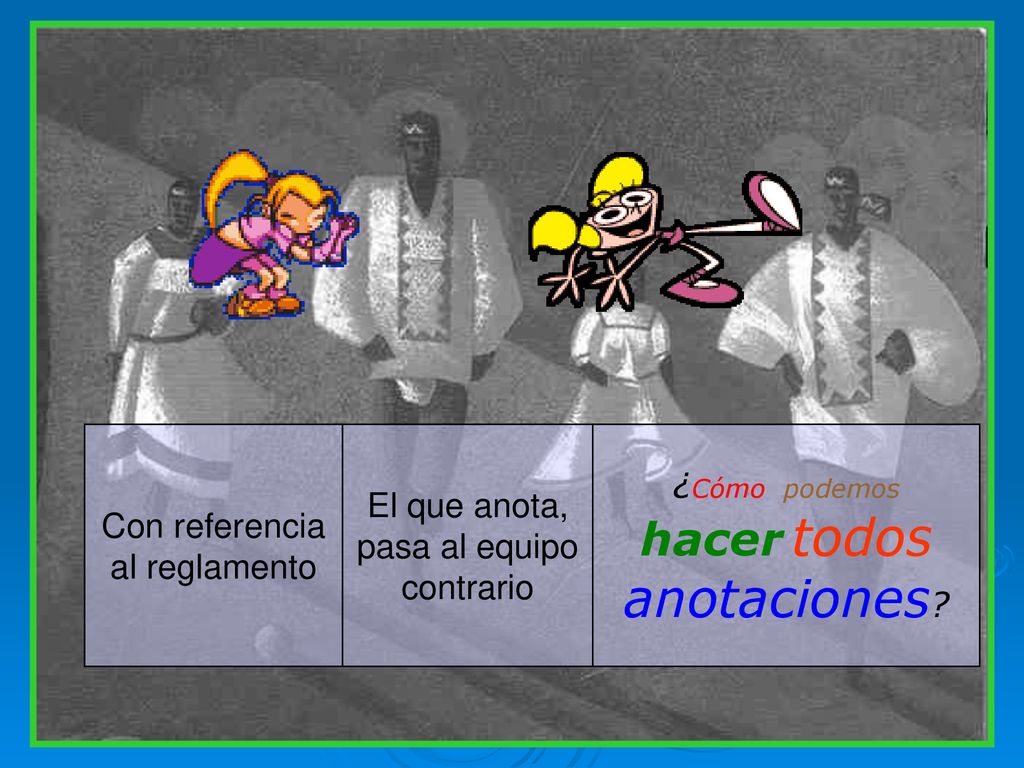 Con referencia al reglamento El que anota, pasa al equipo contrario
