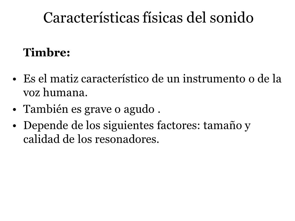 Características físicas del sonido