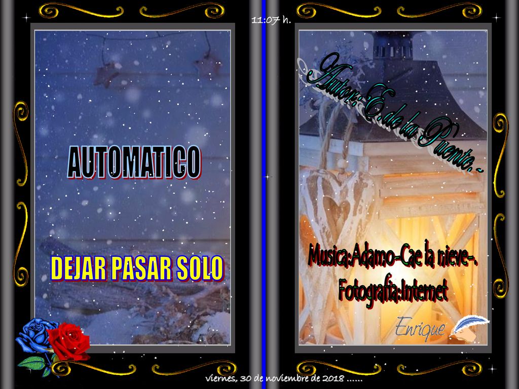 Musica:Adamo-Cae la nieve-. viernes, 30 de noviembre de 2018 ……