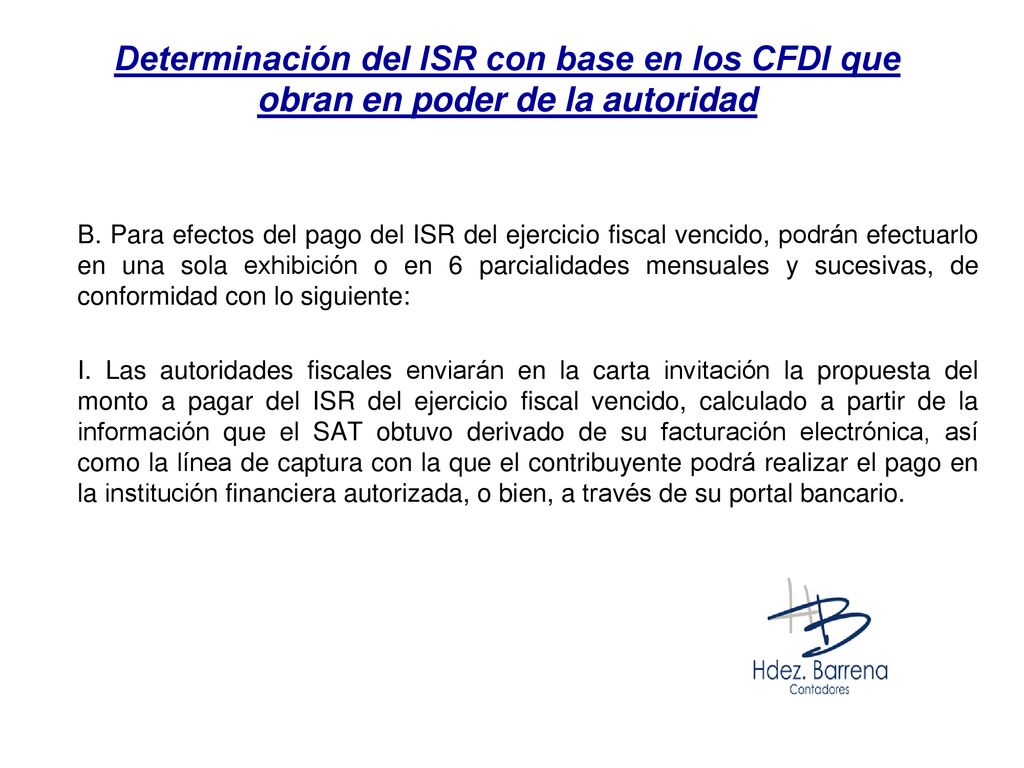 Determinación del ISR con base en los CFDI que obran en poder de la autoridad