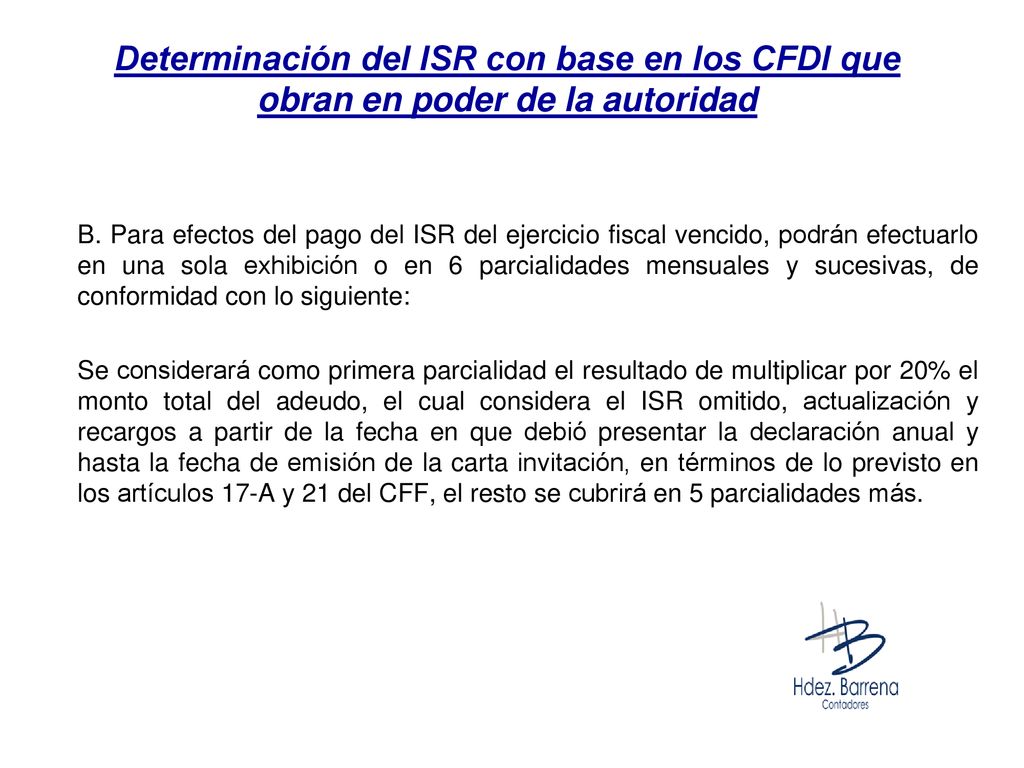 Determinación del ISR con base en los CFDI que obran en poder de la autoridad