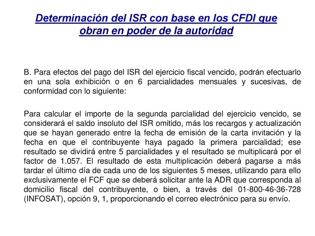 Determinación del ISR con base en los CFDI que obran en poder de la autoridad