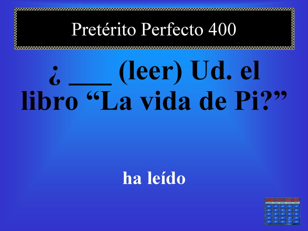 ¿ ___ (leer) Ud. el libro La vida de Pi